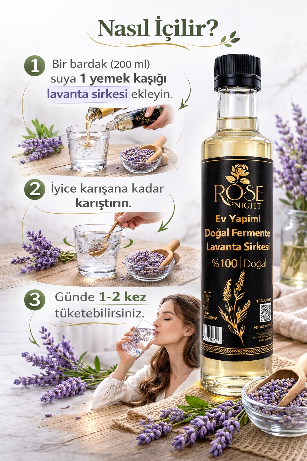 Naturally Fermented Homemade Lavender Vinegar (250 ML) | Natural Lavender Vinegar