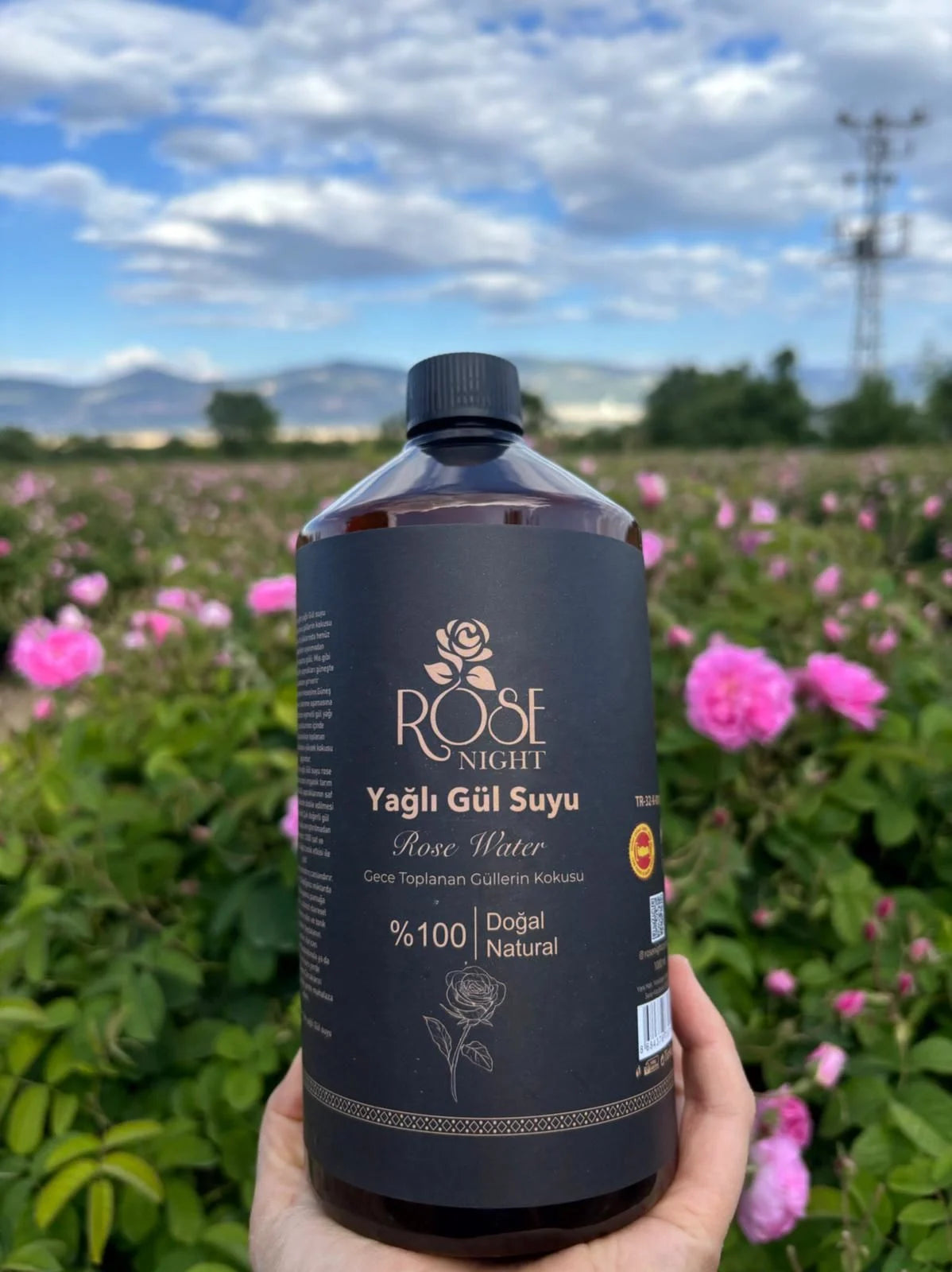 Natural Rose Water with Oil 1000 ML | Natural Rose Water - Rosa Damascena - 1 LT