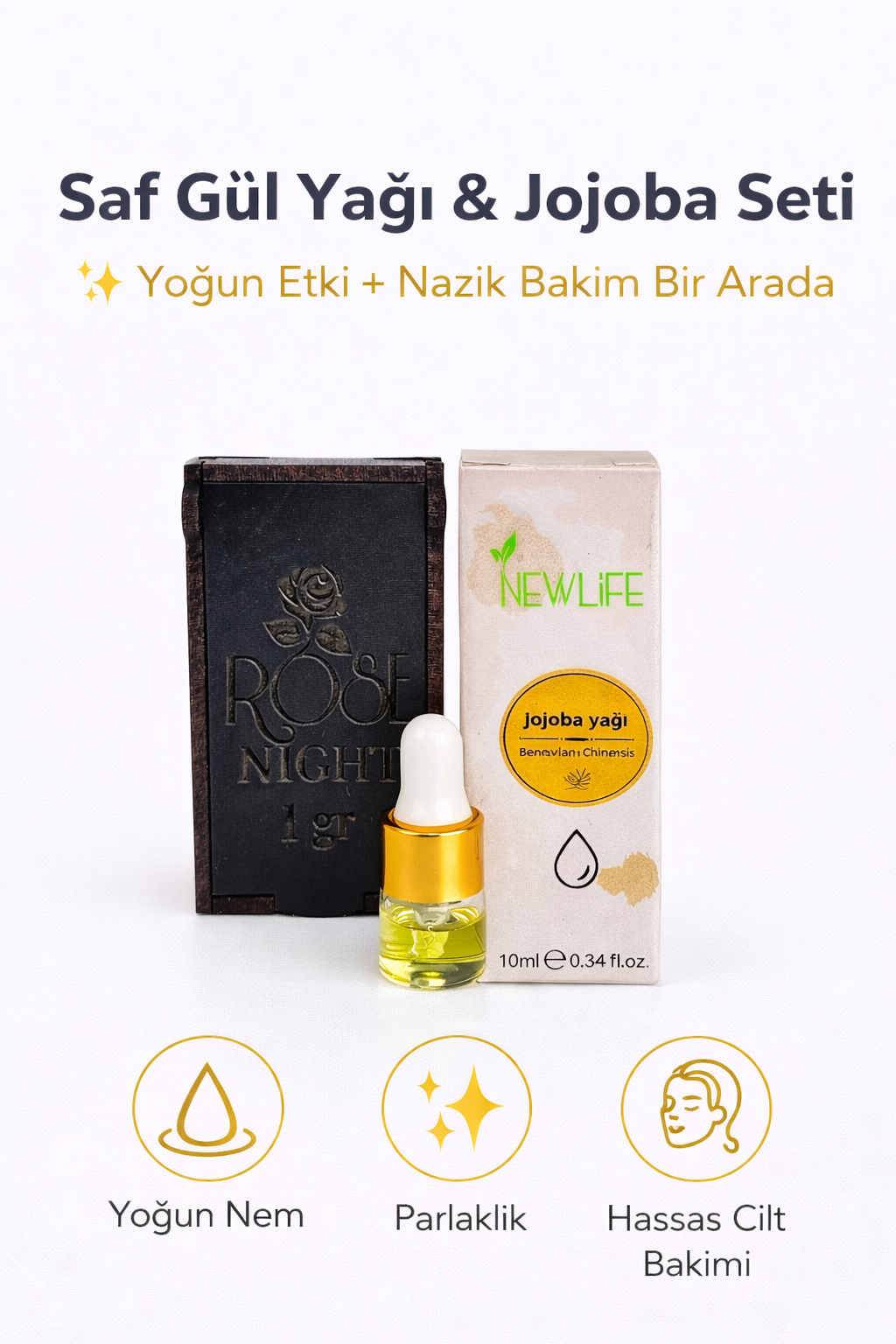 🌹 Cildinizin Hak Ettiği Işıltı: Gül Yağı & Jojoba Gücü Bir Arada